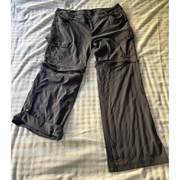 Prana Convertible Zip Off Outdoor Activewear Hiking Pants Womens 14 Gray shorts - Picture 1 of 10